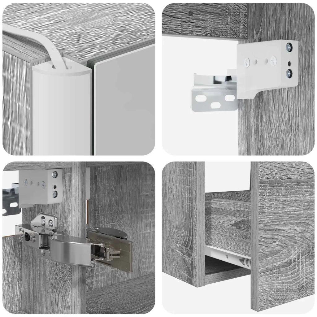 Set di mobili per il bagno 5 pcs Sonoma grigio 3406772