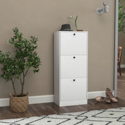 Scarpiera slim 3 ante a ribalta bianca 47x28x115 cm