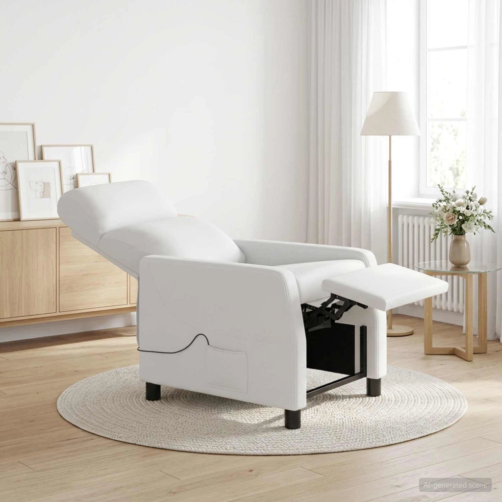 Poltrona Massaggiante Bianco Similpelle 42035096
