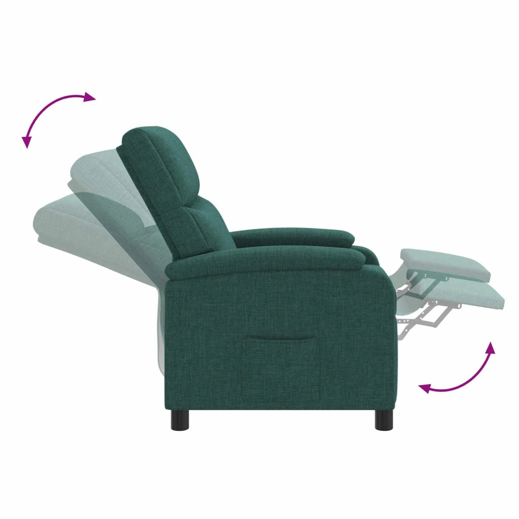 Poltrona Massaggiante Verde Scuro Tessuto 42035014
