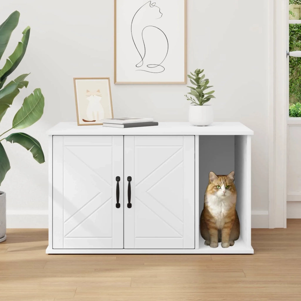 Casa per Gatti Bianco 85 x 55 x 50 cm Legno multistrato 8000734
