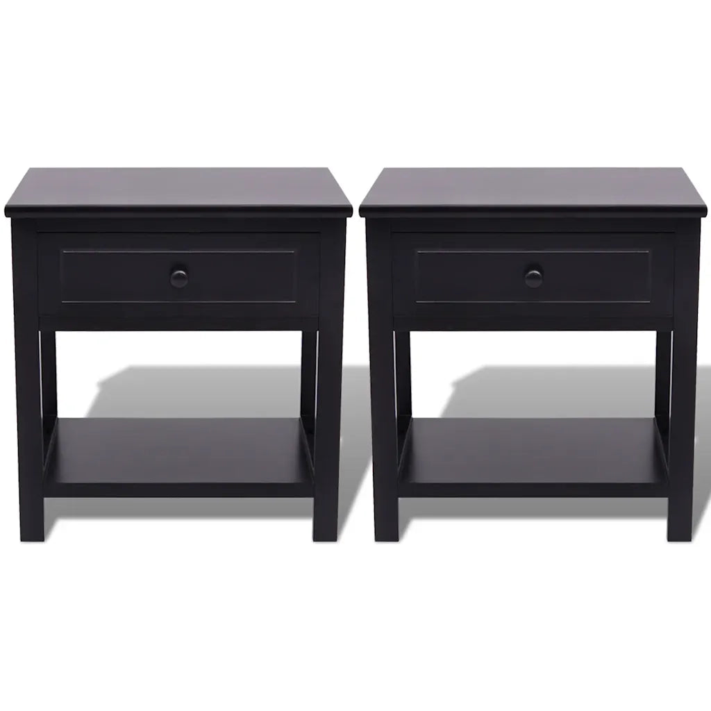 Comodini 2 pz in Legno Neri 242873
