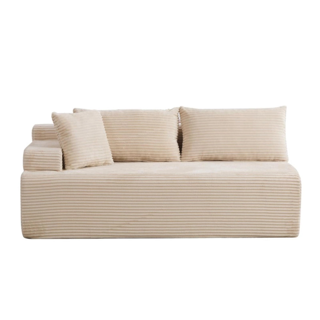 Divano compatto, divano modulare, tessuto chenille, schiuma ad alta elasticità 30D, base antiscivolo, 2 posti, beige