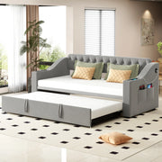 Letto imbottito 90x190 cm convertibile con rete a doghe in velluto