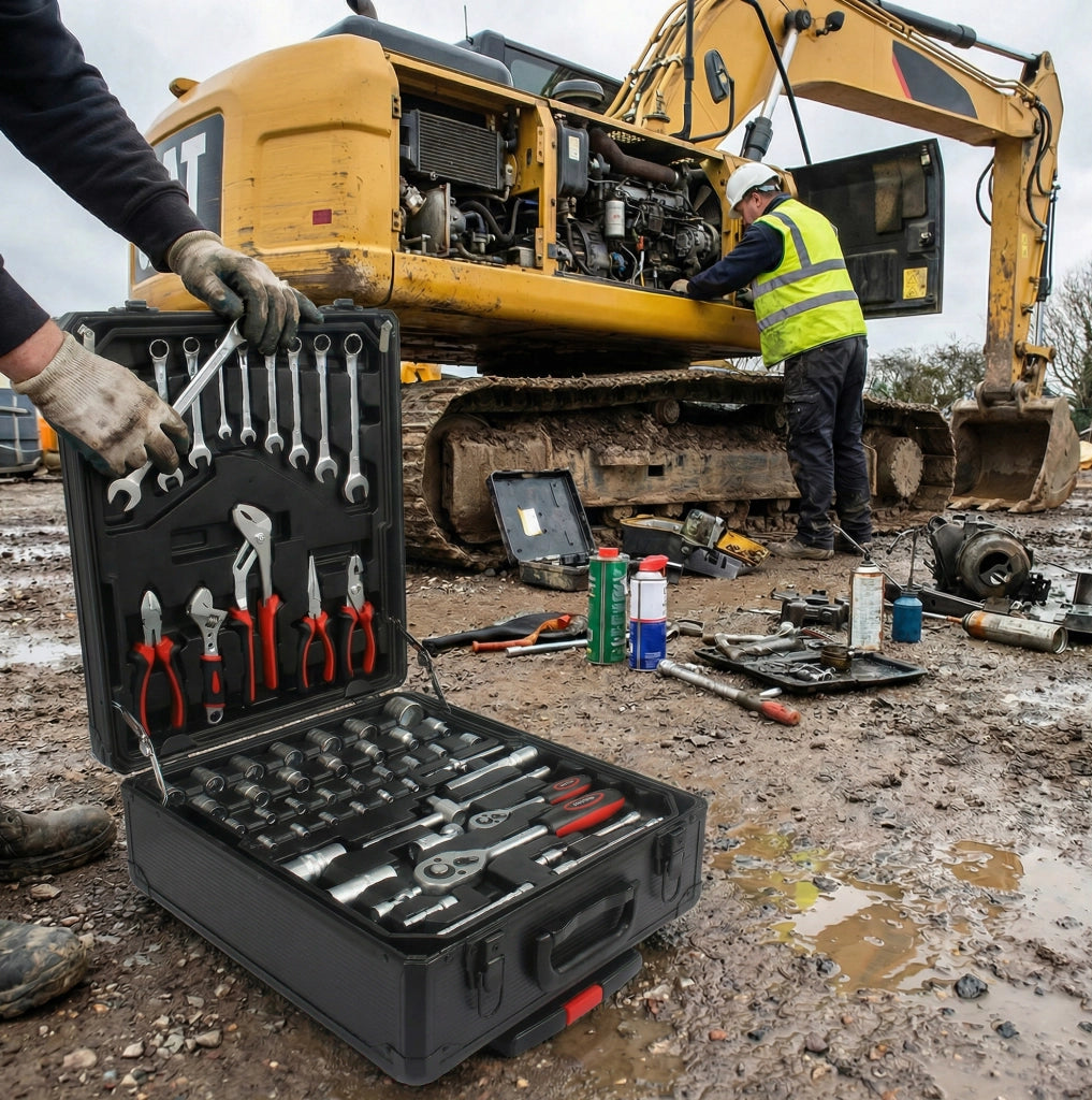 Set da Lavoro 899 Pezzi con Valigetta su Ruote e 4 Cassetti, Utensili per Uso Domestico e Giardinaggio, Nero