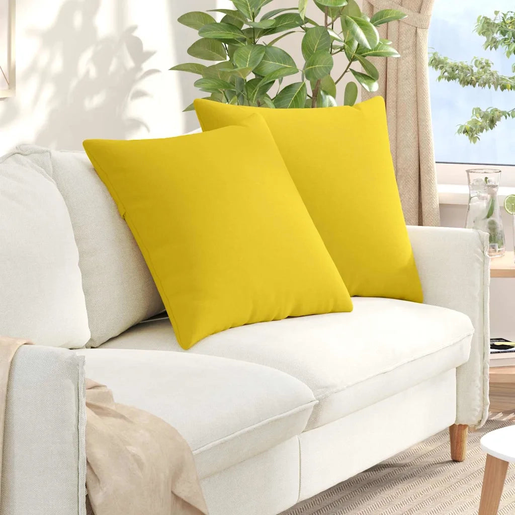Cuscini da Divano 2 pcs Giallo Chiaro 60 x 60 cm Tessuto 42014006