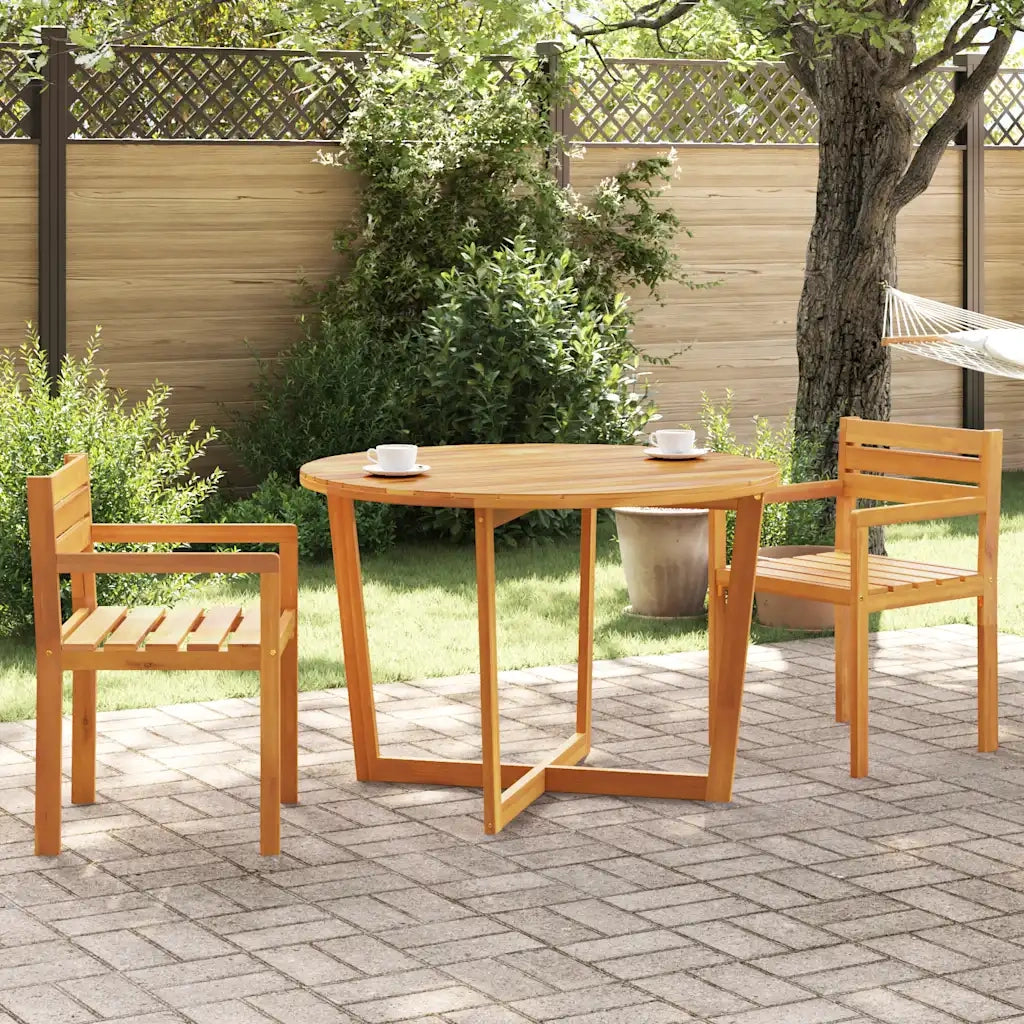 Tavolo da pranzo rotondo da giardino Ø110x75 cm in Legno Massello di Acacia 4108135
