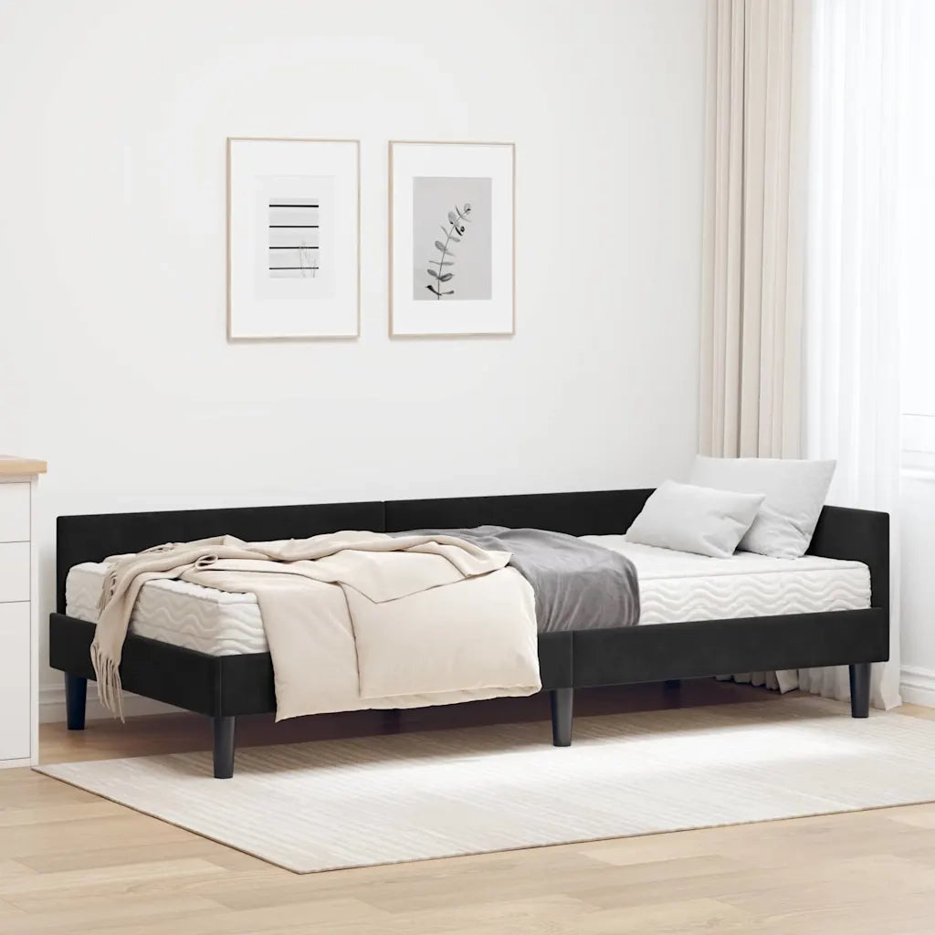 Struttura Letto Angolare con Materasso Altro 2 pcs Nero Velluto 3393691