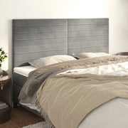 Testiera-Testata Decorativa Grigio Chiaro 160x5x118/128 cm Velluto 383485