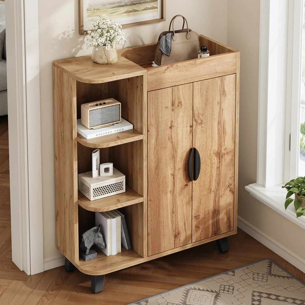 Scarpiera Slim con Ante e Ripiani ¨C MINIMAL ¨C Legno, Ingresso
