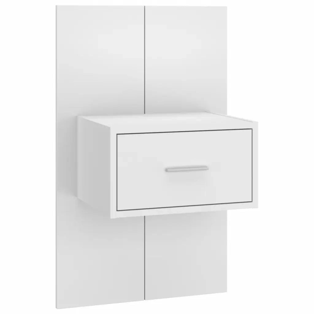Set di 2 Comodini | Armadio da Notte | Mobiletto da notte a Parete Bianchi