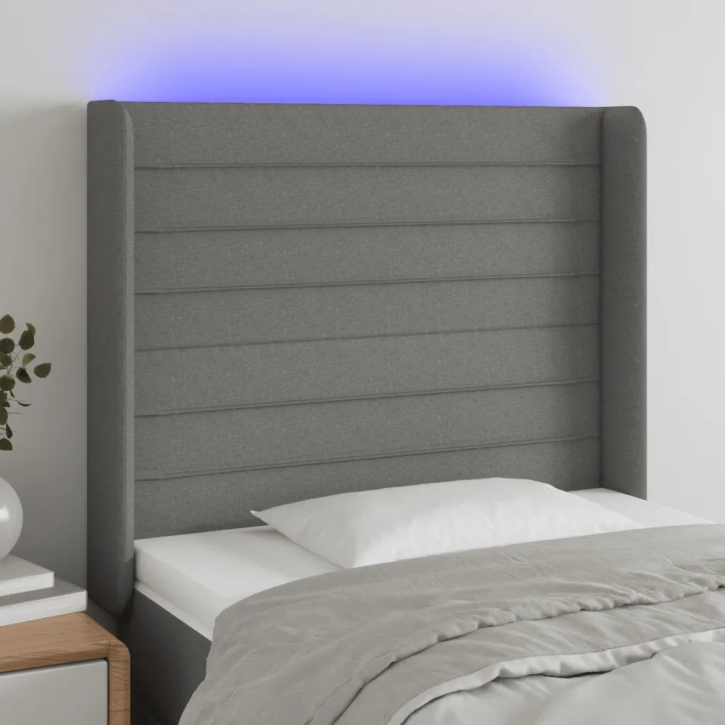 Testiera | Testata a LED GrigioScuro 103x16x118/128cm inTessuto
