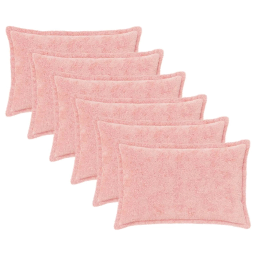 Federa 6 pz HOUTEN Rosa 40 x 60 cm Pelliccia di Coniglio Finta 917699
