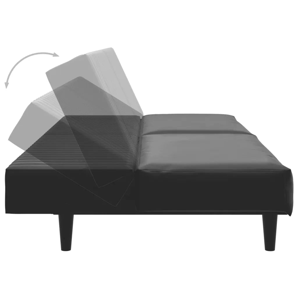 Divano letto | Sof¨¤ letto | Letto singolo a 2 Posti Nero in Similpelle