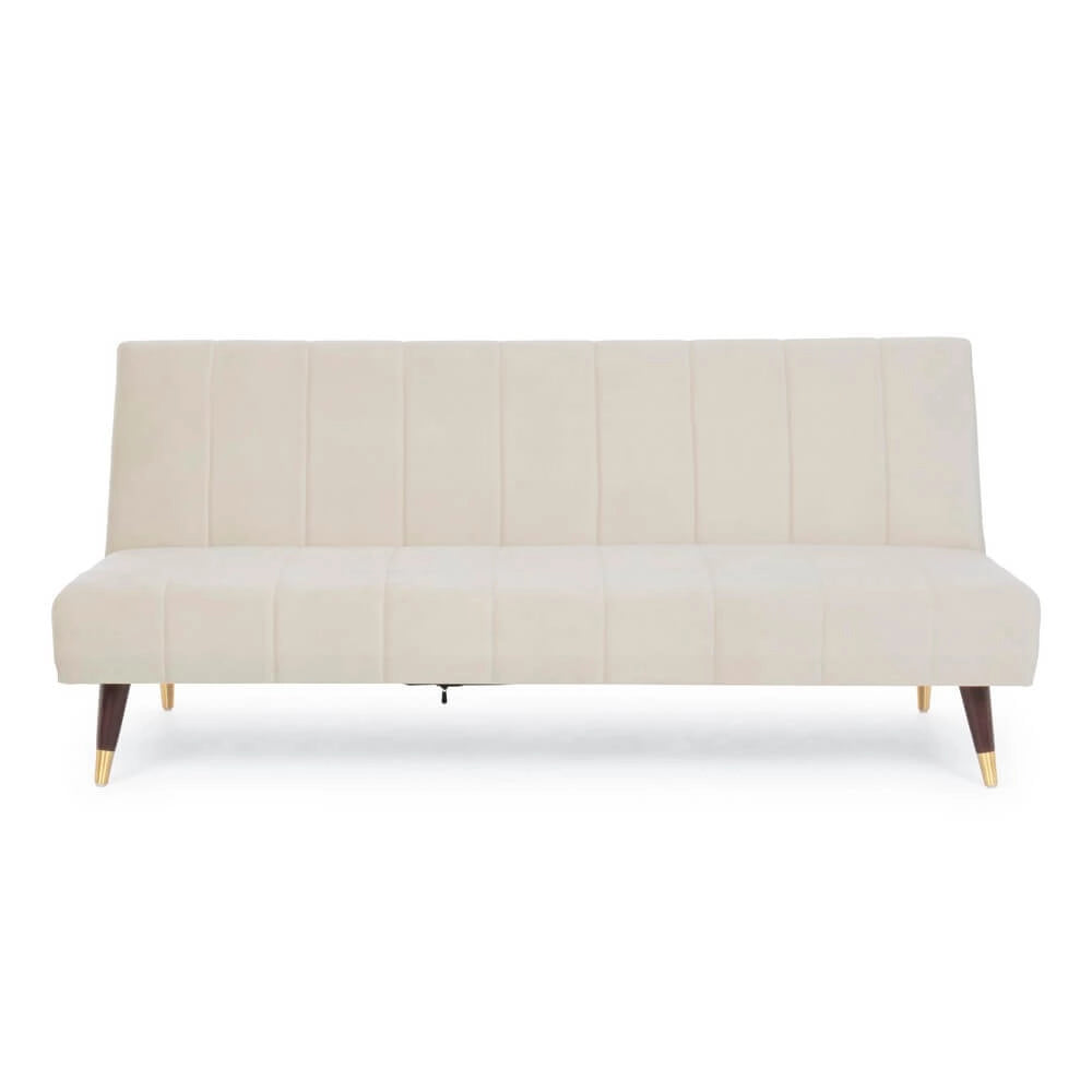Divano Letto 3 Posti in Velluto con Gambe in Legno - ADELAIDE
