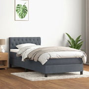 Giroletto a Molle con Materasso-Struttura Letto Grigio Scuro 80x220 cm Velluto 511741