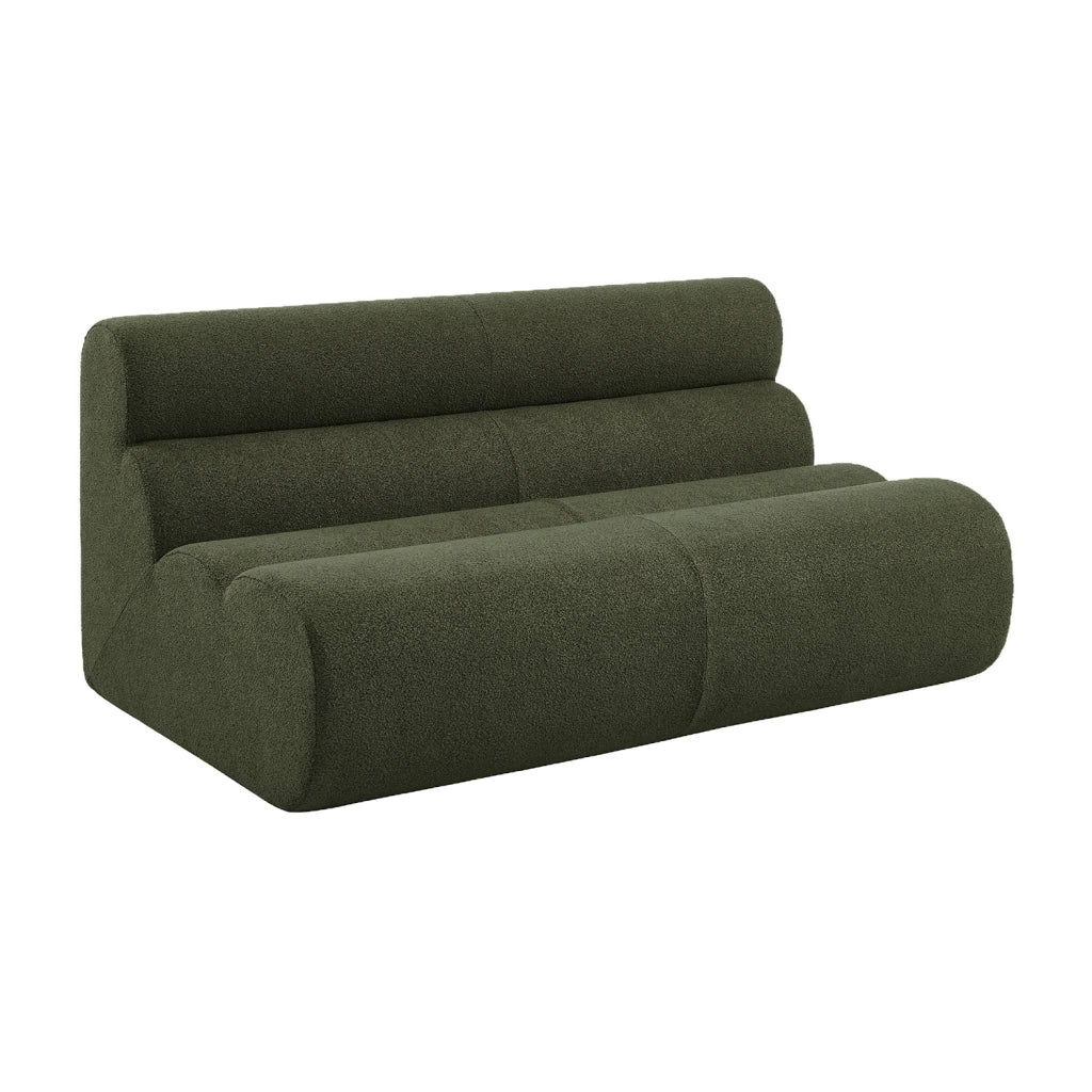 Poltrona bouclé strutturata, 2 posti, verde kaki