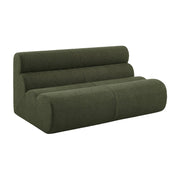 Poltrona bouclé strutturata, 2 posti, verde kaki