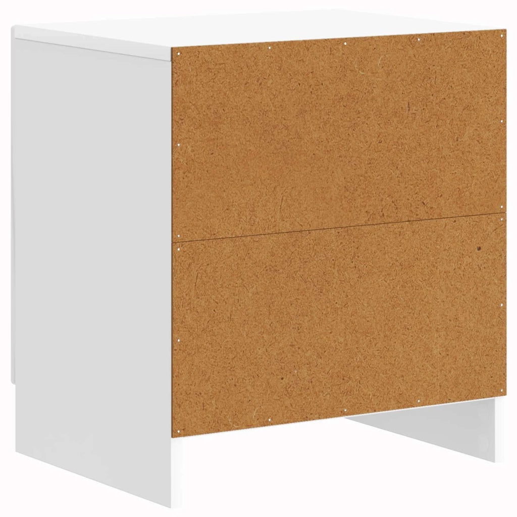 Set di 2 Comodini | Armadio da Notte | Mobiletto da notte Bianco Lucido 43 x 34,5 x 47 cm