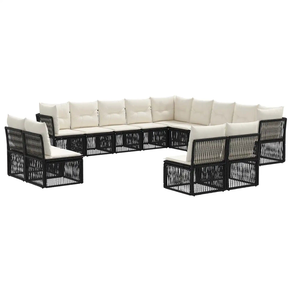 Set Divano da Giardino 13 pz Nero polyrattan 3434416
