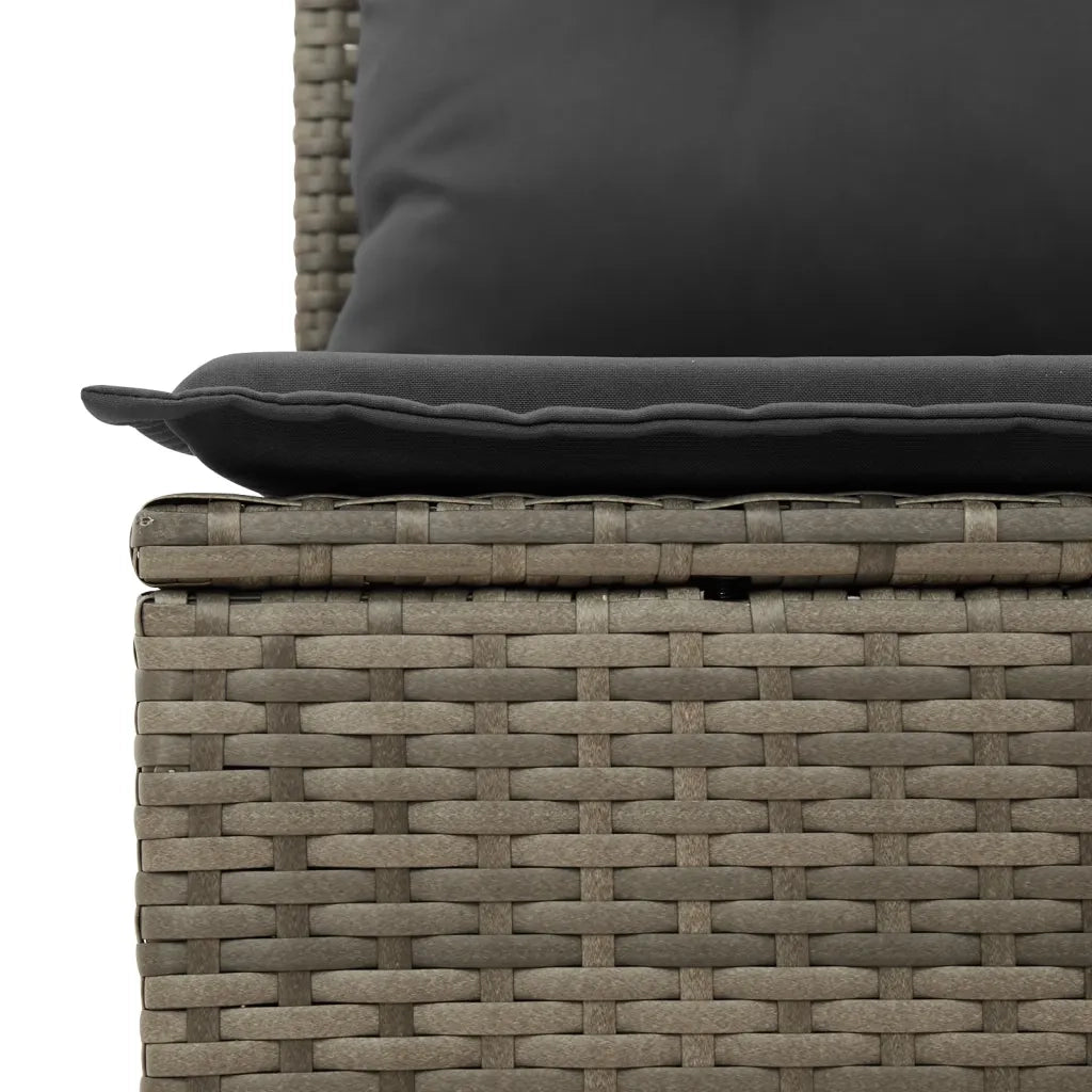 Set Divano da Giardino 5 pz | Set Salotto da Giardino con Cuscini Grigio in Polyrattan