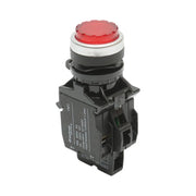 Pulsante di comando convesso illuminato LED 24V AC/DC rosso con ritorno 1NO+1NC, 10A/600V AC, 1A/250V DC TA42 Breckner Germany