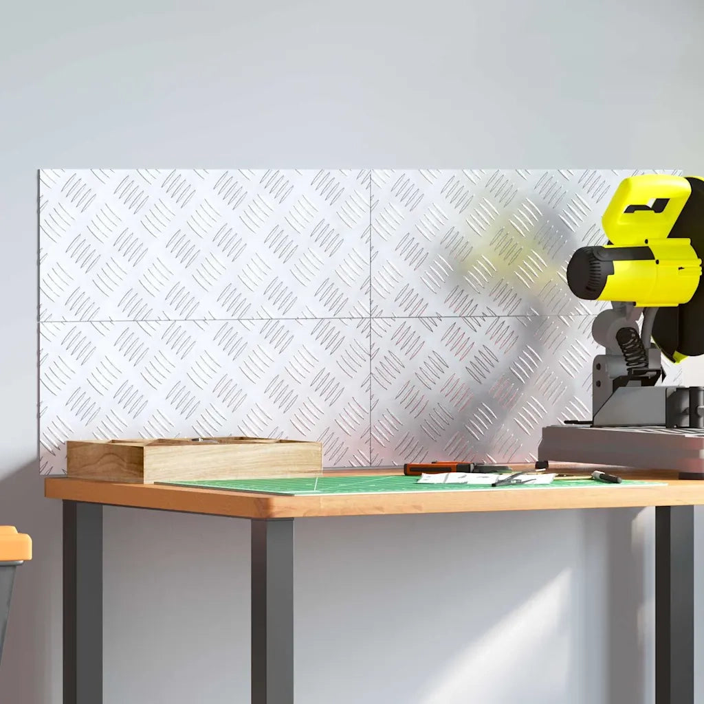 Gradini per Scale 4 pz | Tappetini per scale autoadesivi Argento 50 x 20 cm Alluminio