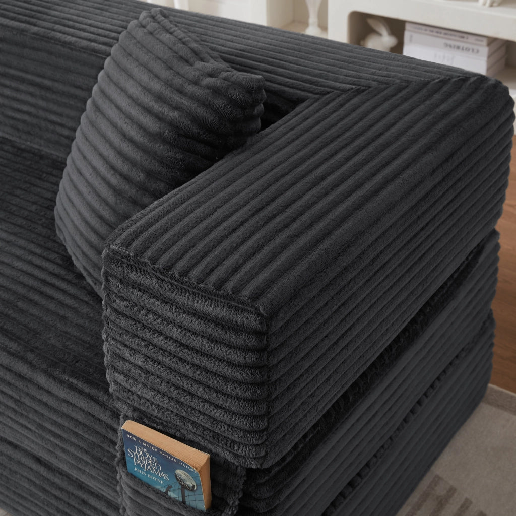 Divano letto trasformabile in schiuma ad alta densità; design quadrato classico; grigio scuro