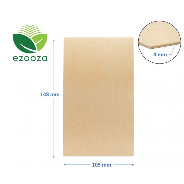10 fogli pannello compensato 4 mm Pioppo A6 - 105 x 148 mm