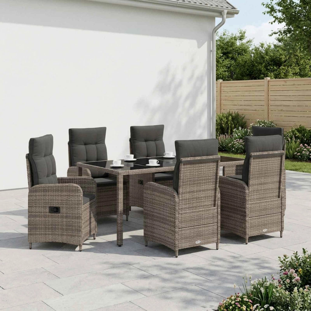 Set da pranzo per esterni 7 pz Grigio chiaro e grigio scuro 3422330