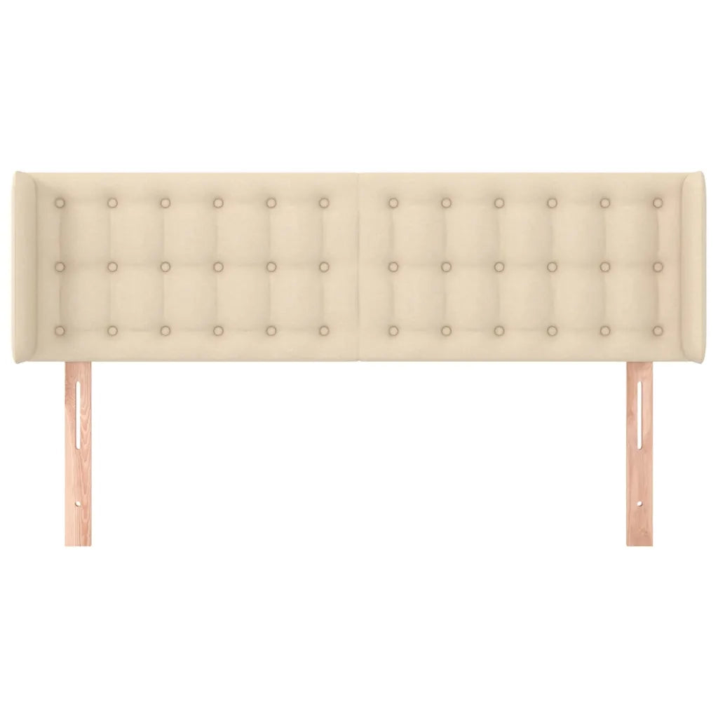 Testiera | Testata ad Orecchio Crema 147x16x78/88 cm in Tessuto
