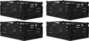 Scatola ripiegabile 35 x 23 x 14 cm - Set da 4 - Nero