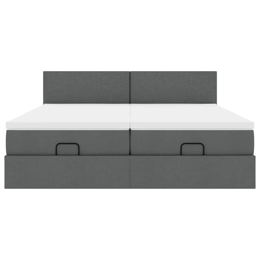 Struttura Letto Pouf con Materassi 200x200 cm in Tessuto 3311981