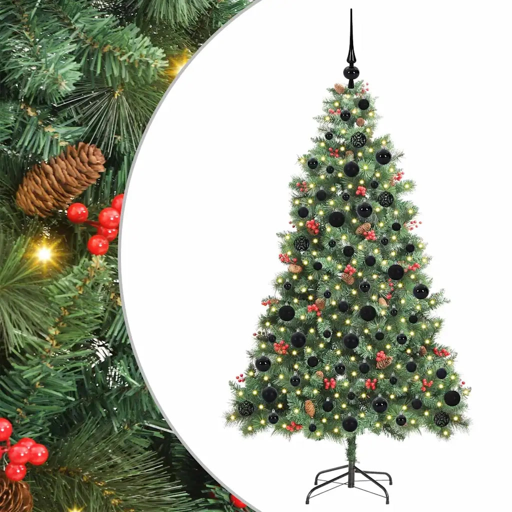 Albero di Natale artificiale 300 LED Bianco caldo PVC e Metallo 3395135