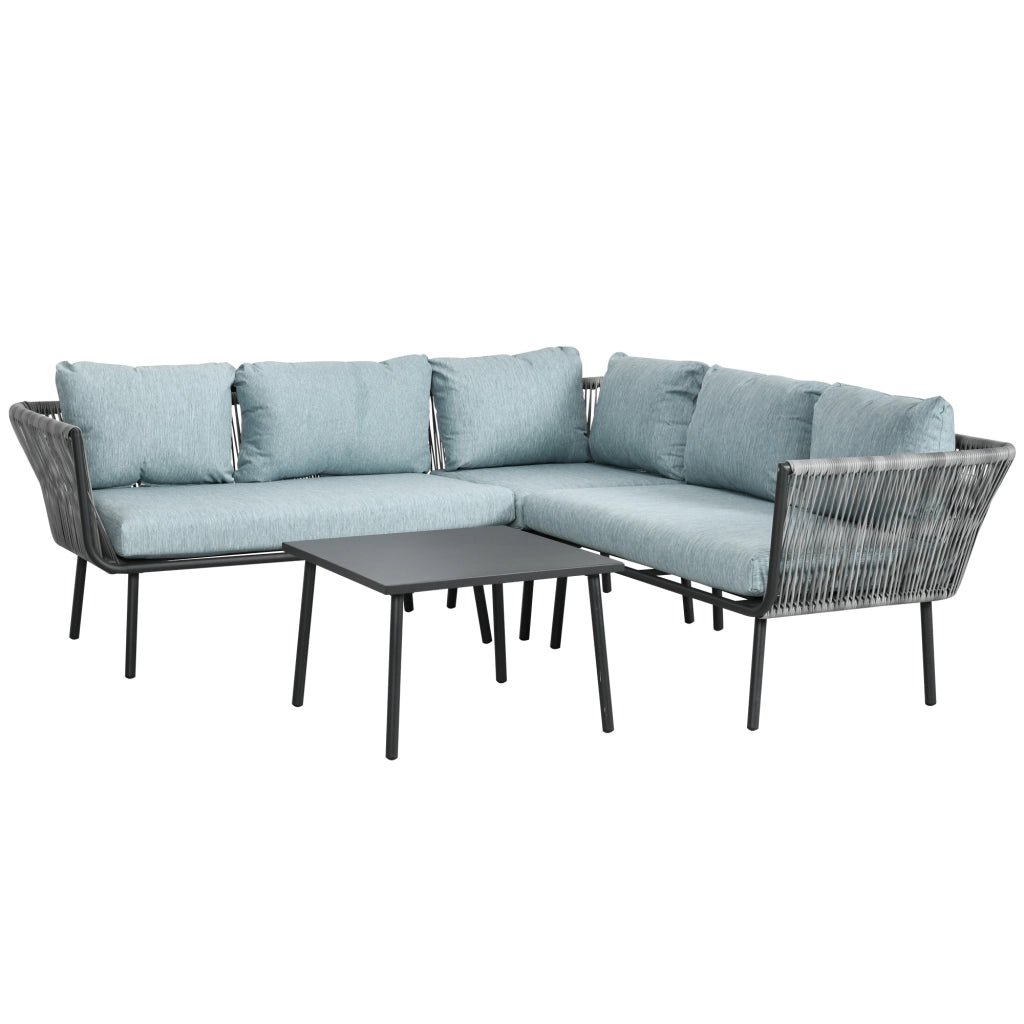 Set Giardino Polyrattan 4 Posti con Cuscini ¨C Minimal ¨C Grigio
