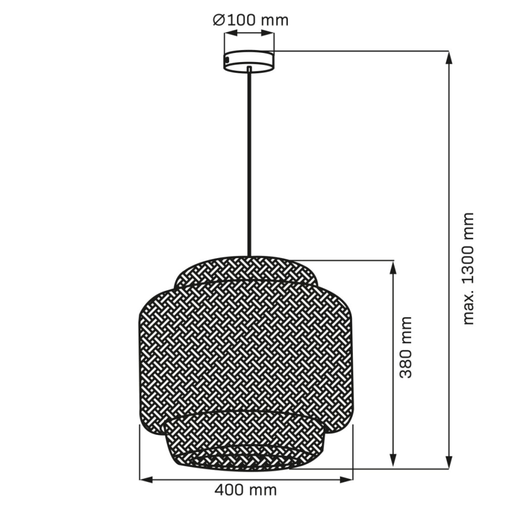 Lampada sospensione boho bambù crema Ø40 E27 Polux Berta