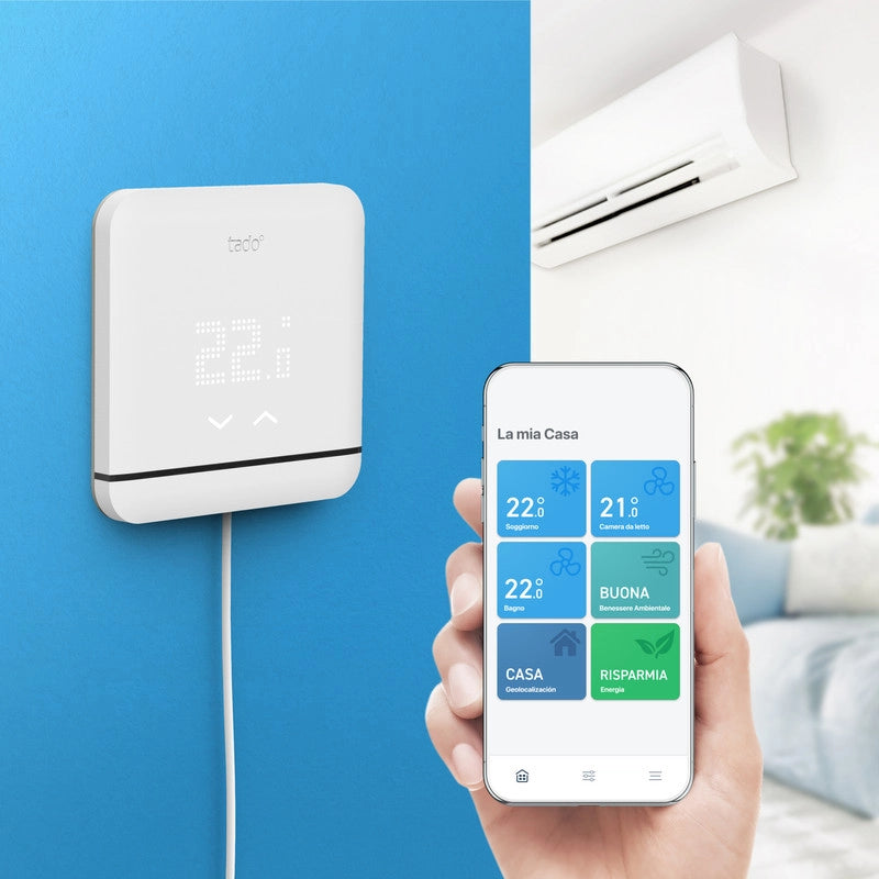 TADO Controllo Climatizzazione Intelligente. Wifi. Gestione via app. Compatibilità Google e Alexa