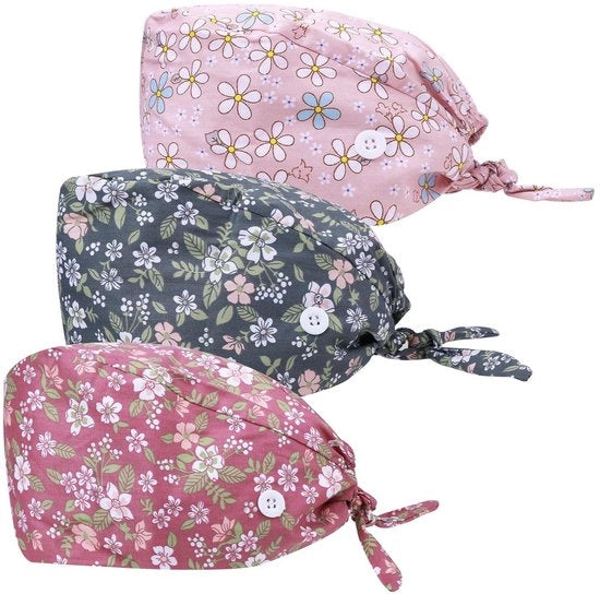 3 pezzi di cappelli per donne, cappello da lavoro regolabile, cappello da infermiera, cappello da infermiera, cappello da infermiera, cappello da suora, cappello in tessuto unisex, cappello, cappello da lavoro
