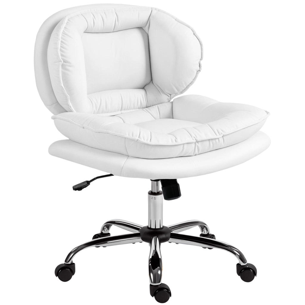 Sedia da Ufficio con Schienale Imbottita e Ruote ¨C Minimal ¨C Bianco