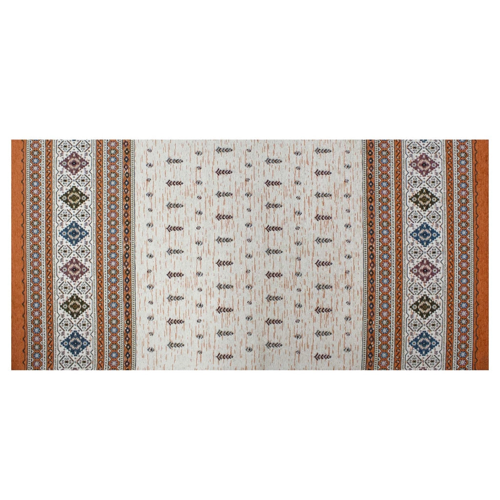 Tappeto Arredo Moderno Morbido in Ciniglia Ingresso Antiscivolo Prodotto Italiano  Soggiorno Camera Salotto Disegni Piazzati Cotone Varie Misure Grande Loom/Ruggine - 140x200 cm