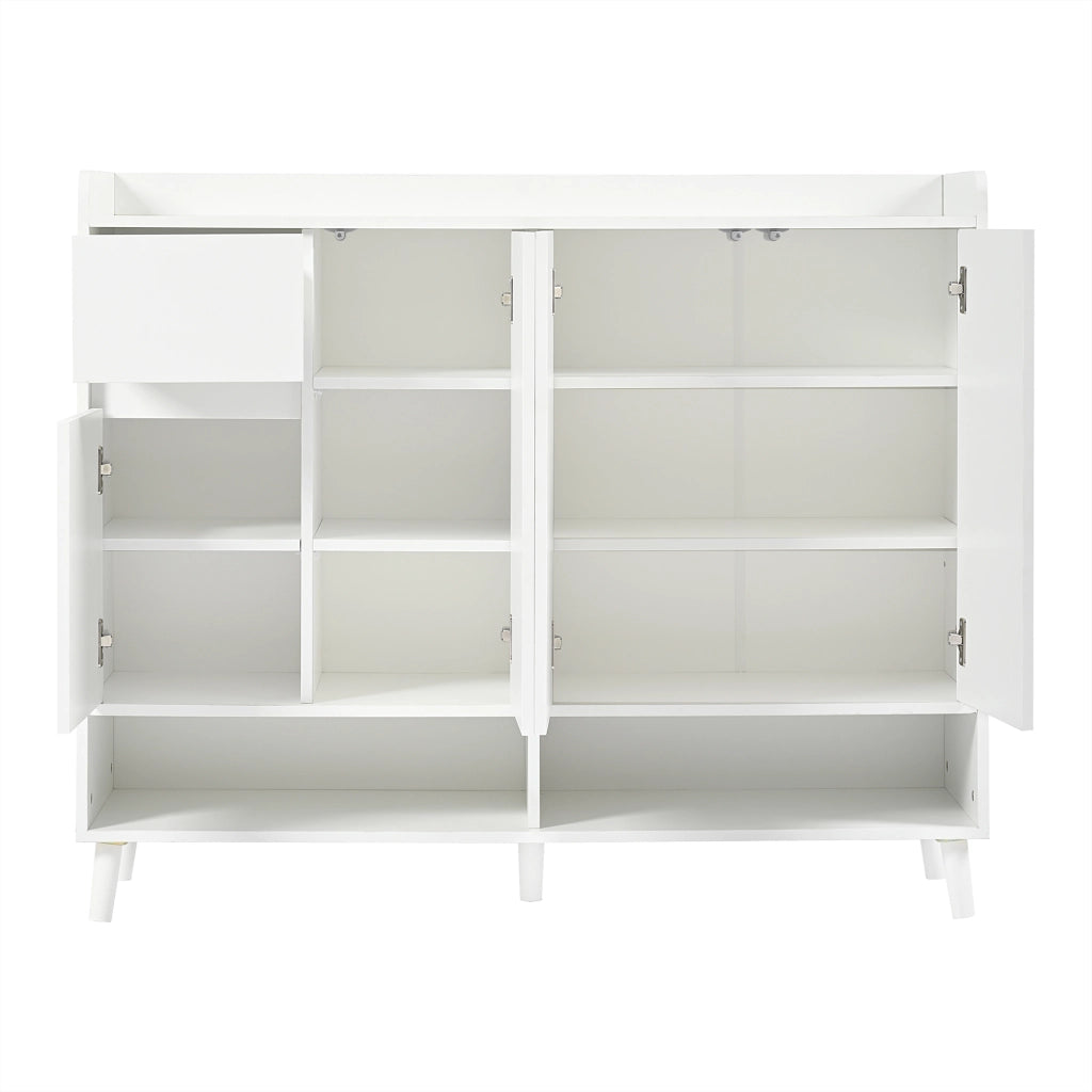 Mobile Credenza Scarpiera con 4 Ante e Cassetto ¨C MINIMAL ¨C Bianco, 120x99x35 cm