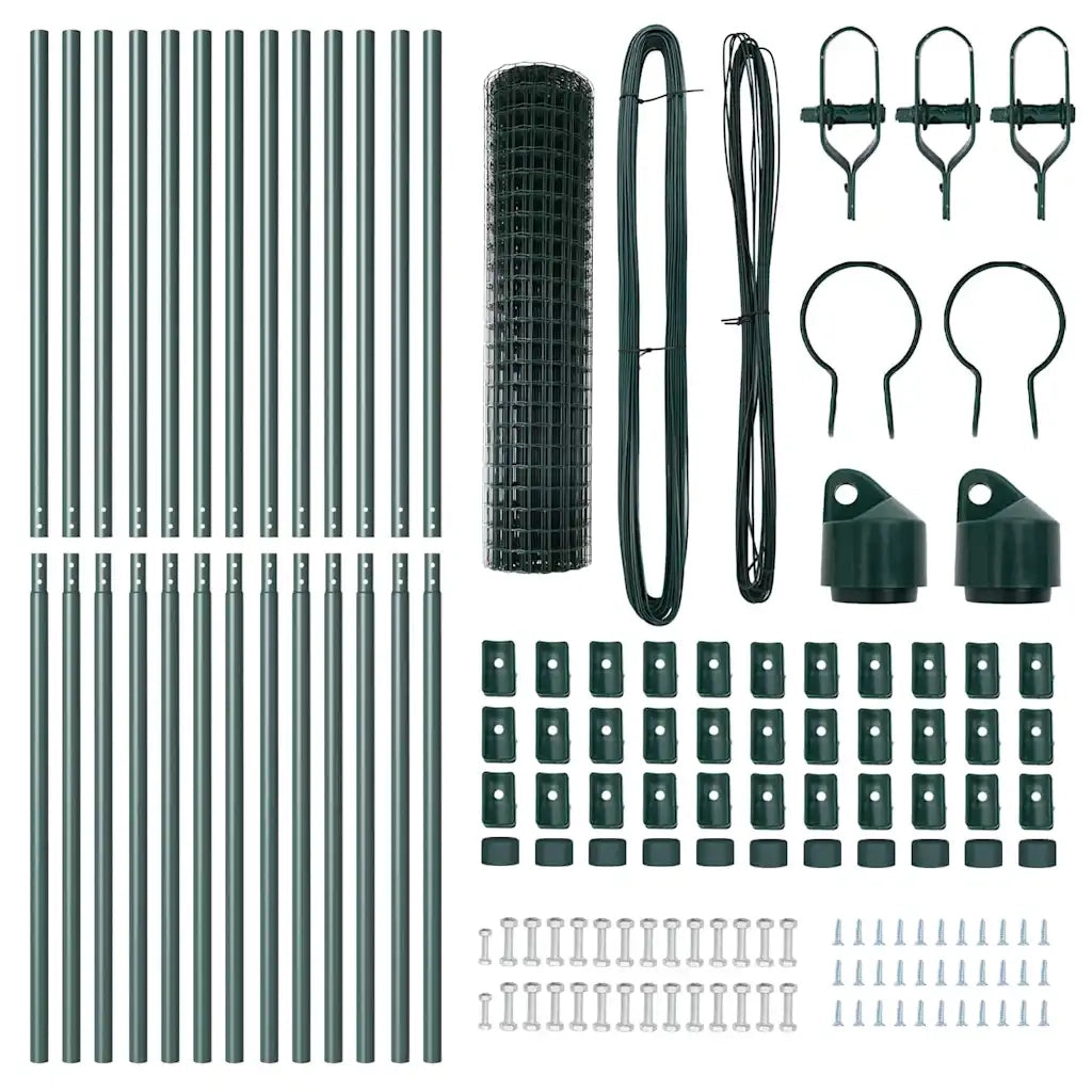 Recinzione con Posto Verde 1 x 25 m Acciaio e PVC