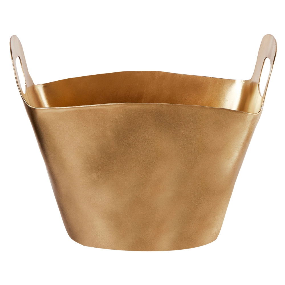 Secchiello per il ghiaccio in metallo dorato con manici Accessorio per la casa glamour moderno porta champagne