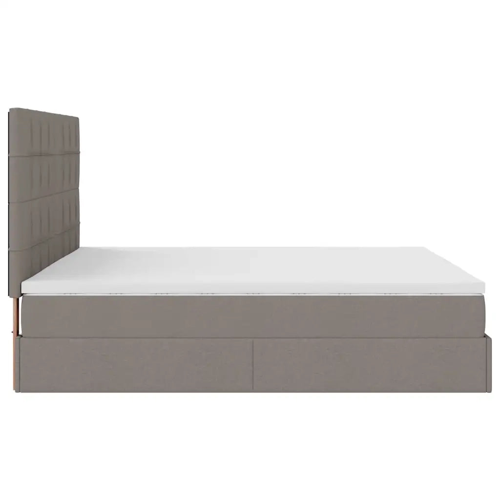 Struttura Letto Pouf con Materasso Tortora 180x200cm in Tessuto 3313179