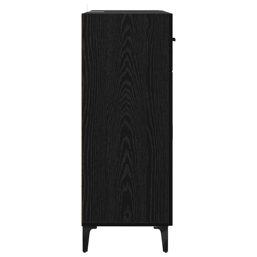 Credenza | Madia | Buffet da pranzo | Armadio da pranzo Rovere Nero 69,5 x 34 x 90 cm Legno multistrato