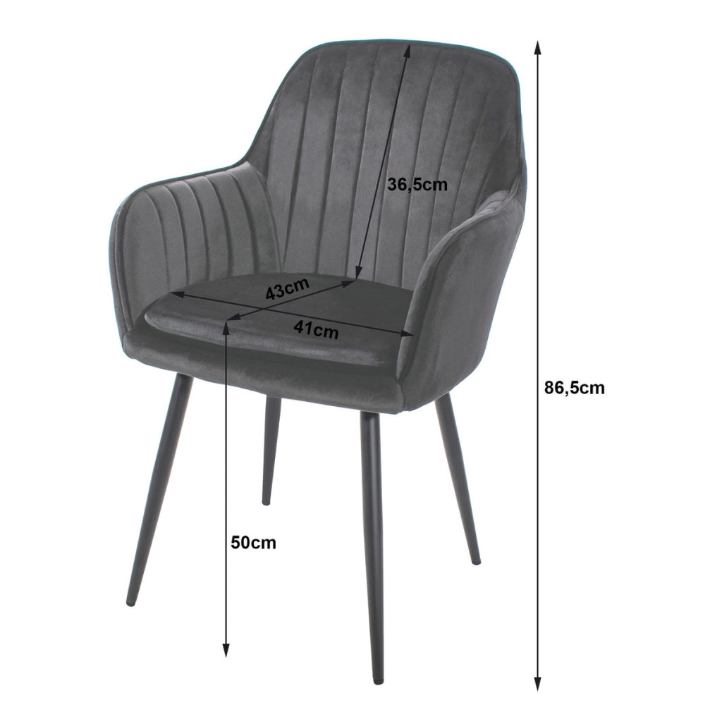 Sedia di design Lugo in velluto verde con gambe nere