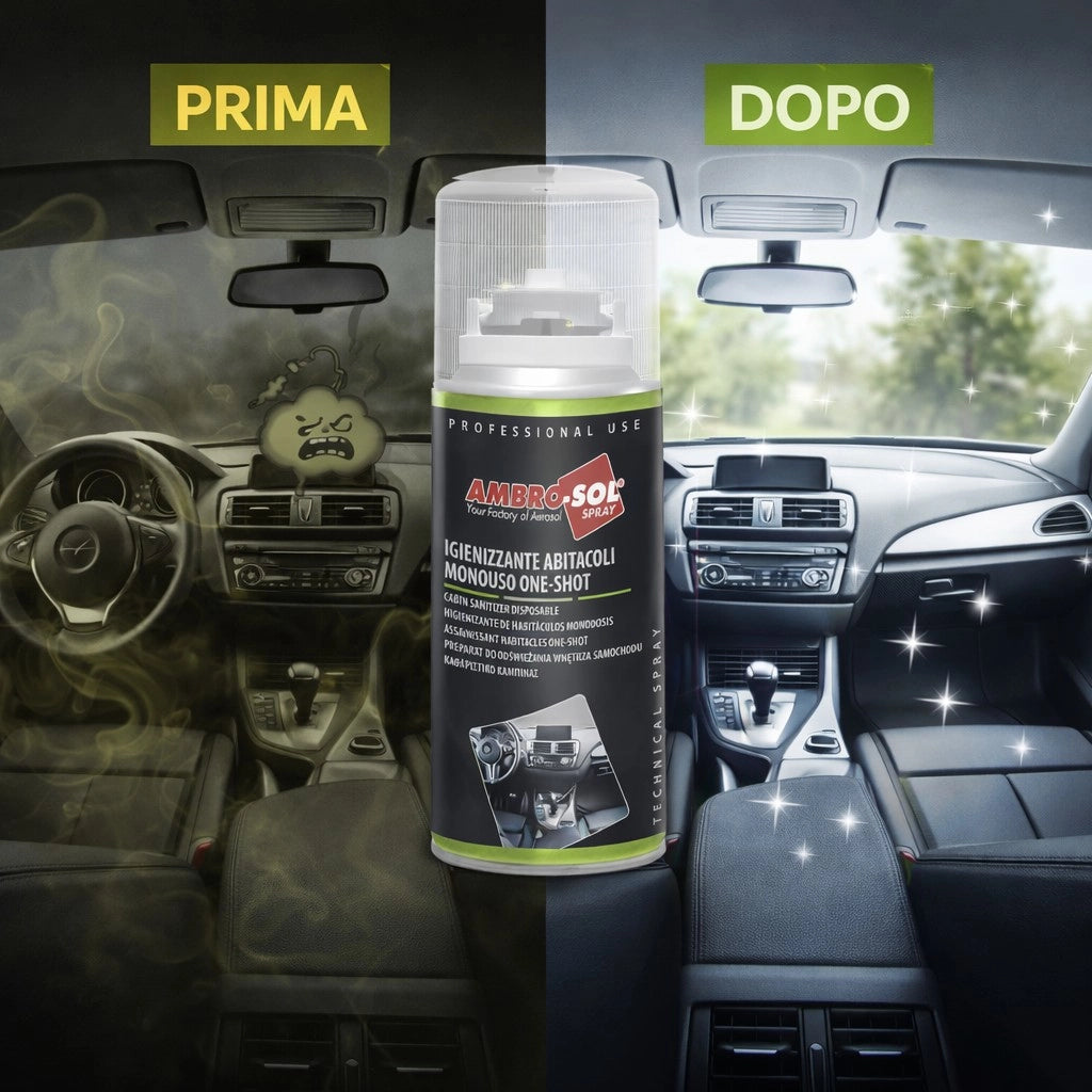 1 X 150ML One Shot Spray - Igienizzante Climatizzatore e Abitacolo Auto Monodose, Spray Pulizia Condizionatore ad Azione Purificante - Ideale per Rimuovere Germi e Batteri - Made in Italy