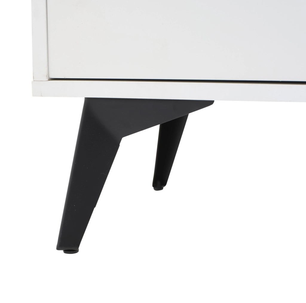 Sideboard buffet 160 cm bianco con ripiani regolabili e gambe in metallo