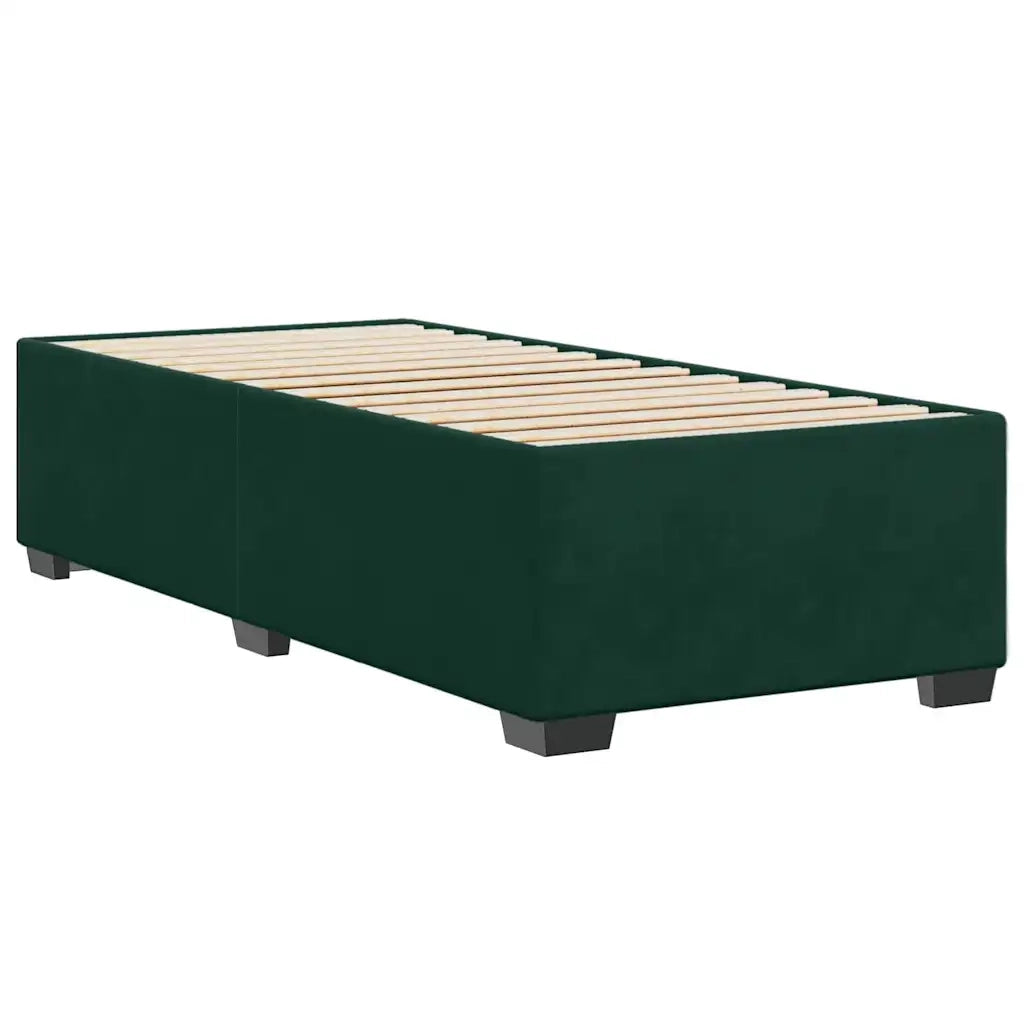 Letto singolo | Letto per adulti | Giroletto senza Materasso Verde Scuro 90x190 cm in Velluto