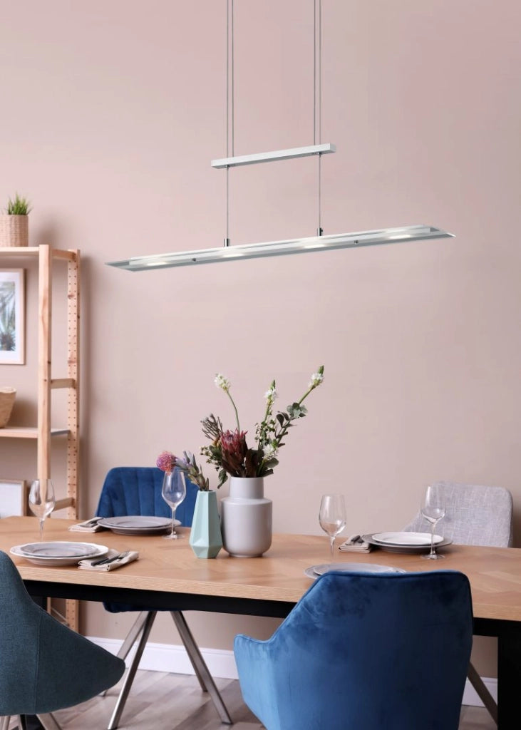 Lampada a sospensione lineare MILOS vetro cromo LED 5W 4L